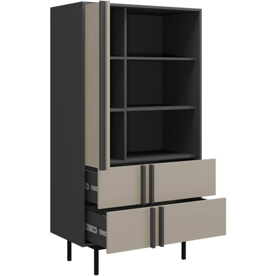 Вітрина ALSY REG 4 83х155х43 антрацит / бежевий 3