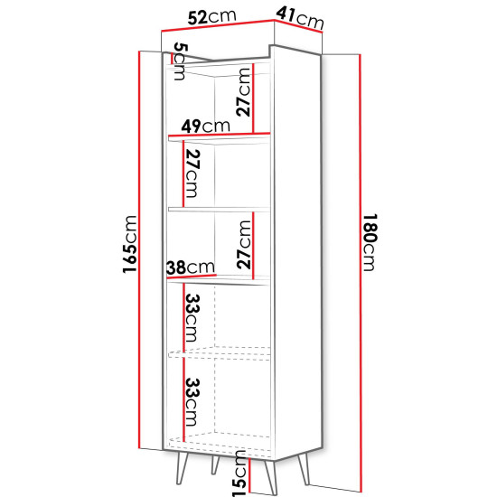 Вітрина ADEMO REG 1 52х180х41 горіх / горіх 2