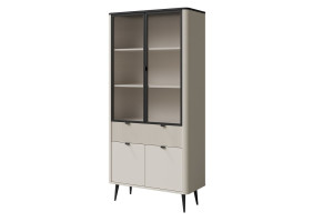 Витрина MARLY REG 2 90х191х40 кашемир / серый