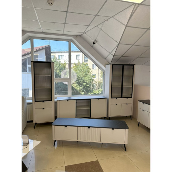 Витрина MARLY REG 3 60х191х40 кашемир / серый 5