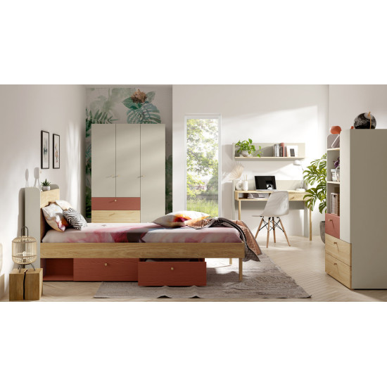 Комод YUKI REG 9 120х93х40 серый / бежевый / дуб / коньяк 4