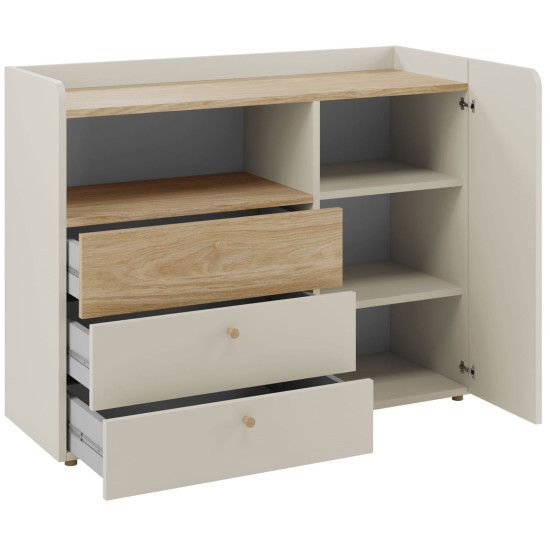 Комод YUKI REG 9 120х93х40 серый / бежевый / дуб / коньяк 3