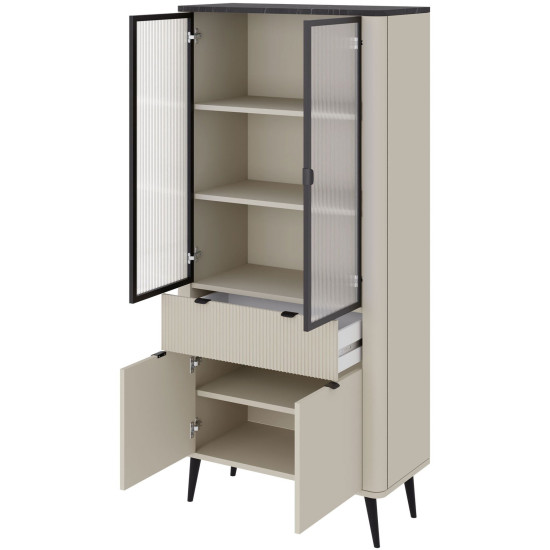 Витрина MARLY REG 2 90х191х40 кашемир / серый 2