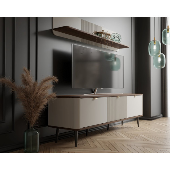 Тумба под телевизор MARLY REG 14 130х52х40 кашемир / орех 4