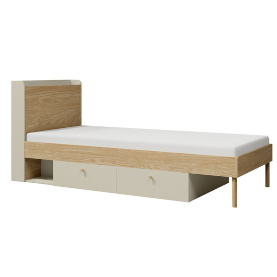 Ліжко односпальне YUKI REG 13 94х93х217 сірий / бежевий / дуб 1