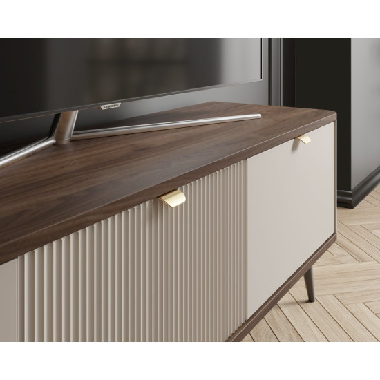 Тумба под телевизор MARLY REG 14 130х52х40 кашемир / орех 3