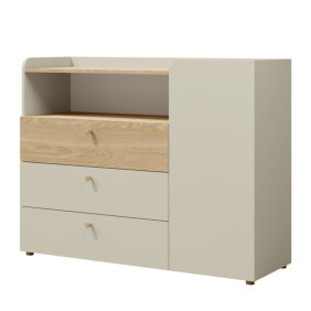 Комод YUKI REG 9 120х93х40 серый / бежевый / дуб