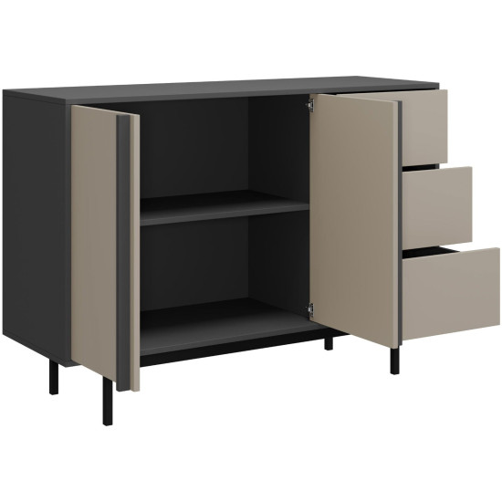 Комод ALSY REG 7 123х87х43 антрацит / бежевый 3