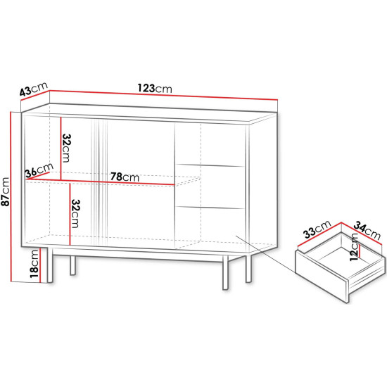 Комод ALSY REG 7 123х87х43 антрацит / бежевый 2