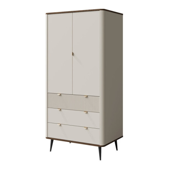 Витрина MARLY REG 1 90х191х40 кашемир / орех 1