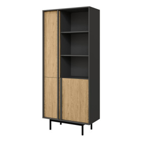 Витрина ALSY REG 2 83х195х43 антрацит / дуб