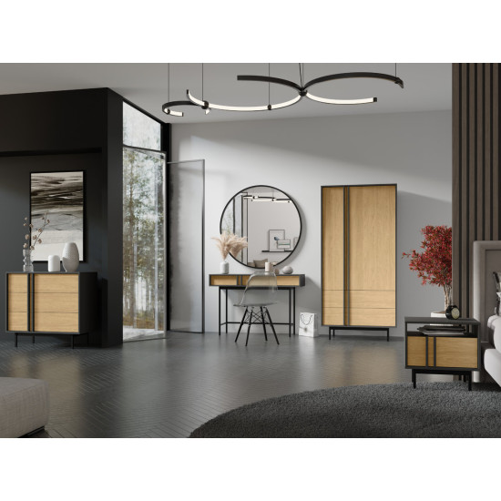 Витрина ALSY REG 1 93х195х60 антрацит / дуб 4