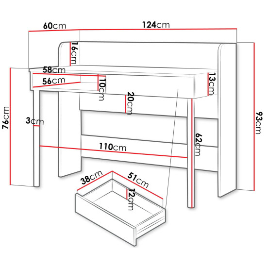 Стол компьютерный YUKI REG 11 124х93х60 серый / бежевый / дуб 3