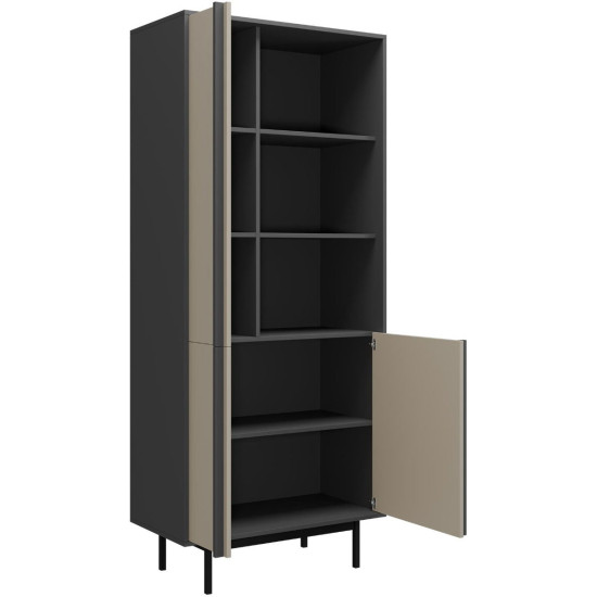 Витрина ALSY REG 2 83х195х43 антрацит / дуб 2