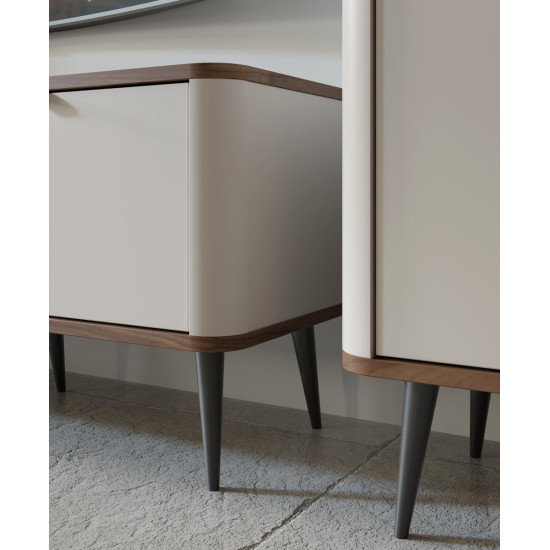 Витрина MARLY REG 6 90х142х40 кашемир / орех 3