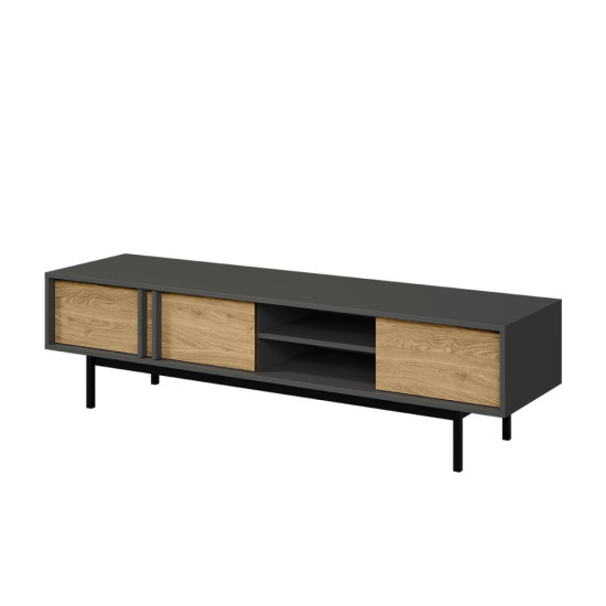 Тумба под телевизор ALSY REG 9 163х43х43 антрацит / дуб 1