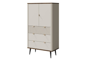 Витрина MARLY REG 6 90х142х40 кашемир / орех