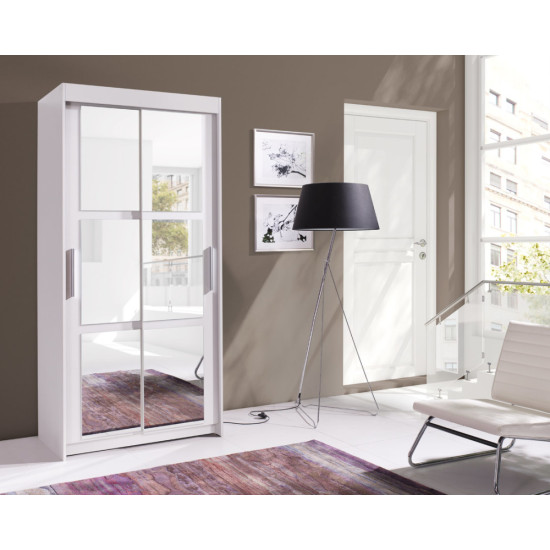 Шафа-купе KARO 100 100х216х60 люстерко / білий / білий 1