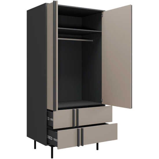 Витрина ALSY REG 1 93х195х60 антрацит / бежевый 2