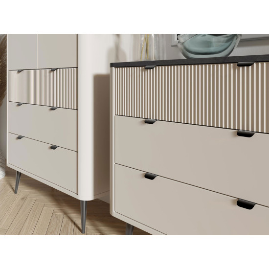 Витрина MARLY REG 6 90х142х40 кашемир / орех 6