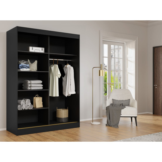 Шкаф-купе MODIN 150 150х215х65 черный / золотой 3