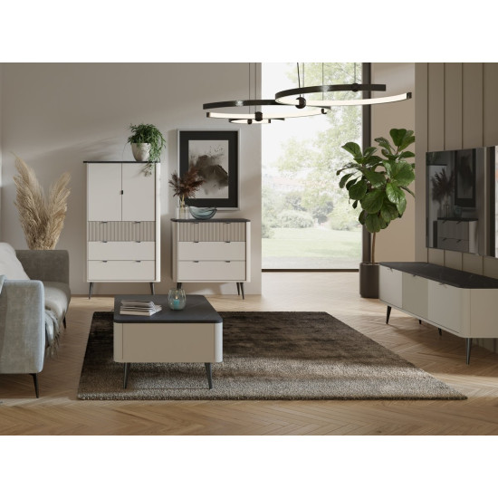 Тумба под телевизор MARLY REG 13 160х52х40 кашемир / серый 4