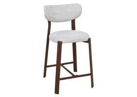 Полубарный стул NOMI H-1 орех металл / бежевая ткань