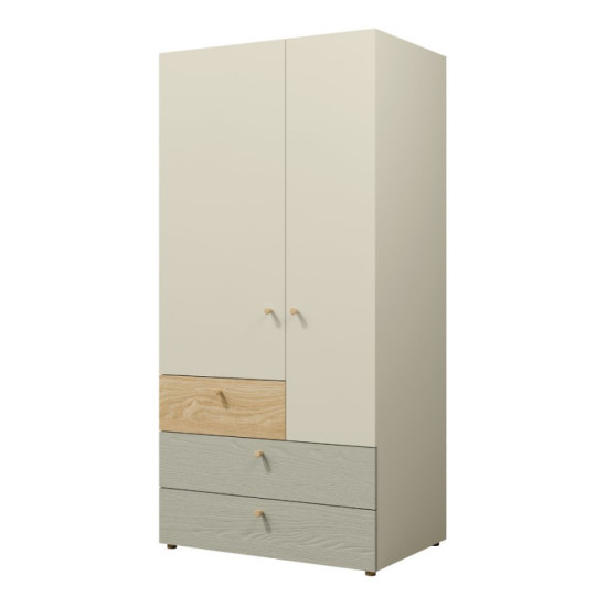 Шкаф YUKI REG 2 90х185х60 серый / бежевый / дуб / эвкалипт 1