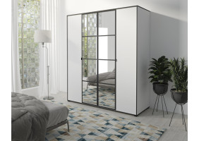 Шкаф-купе OSLOI 180 180х206х65 белый / черный