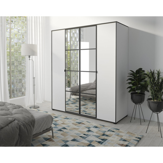 Шкаф-купе OSLOI 180 180х206х65 белый / черный 1