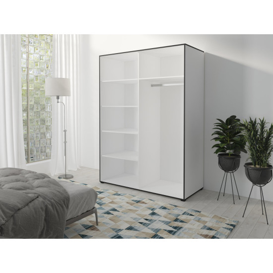 Шкаф-купе OSLOI 180 180х206х65 белый / черный 2