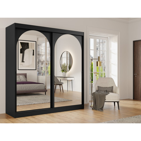 Шкаф-купе MODIN 150 150х215х65 черный / золотой 4