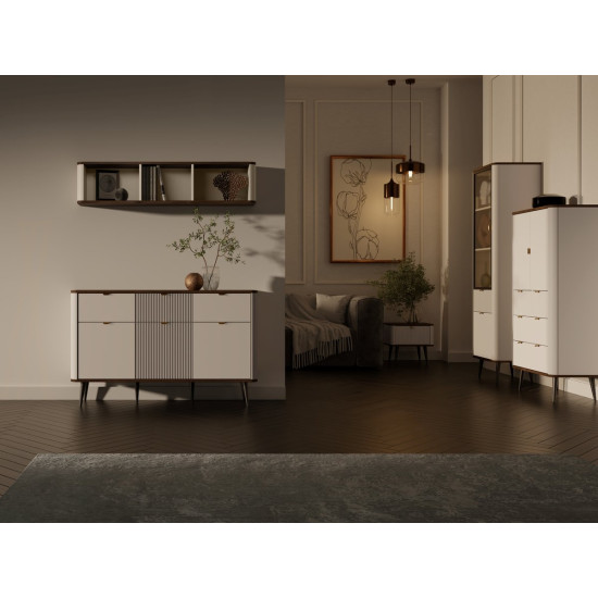 Полка на стену MARLY REG 20 127х30х25 кашемир / орех 3