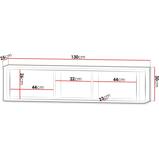 Полка на стену MARLY REG 20 127х30х25 кашемир / орех 2