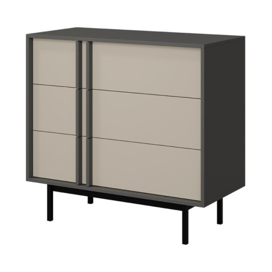 Комод ALSY REG 8 93х87х43 антрацит / бежевый 1
