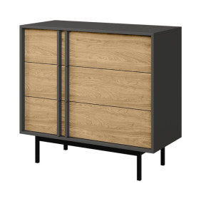 Комод ALSY REG 8 93х87х43 антрацит / дуб