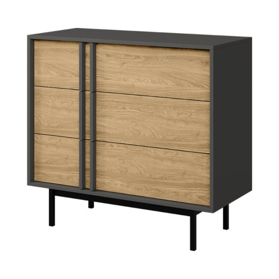 Комод ALSY REG 8 93х87х43 антрацит / дуб 1