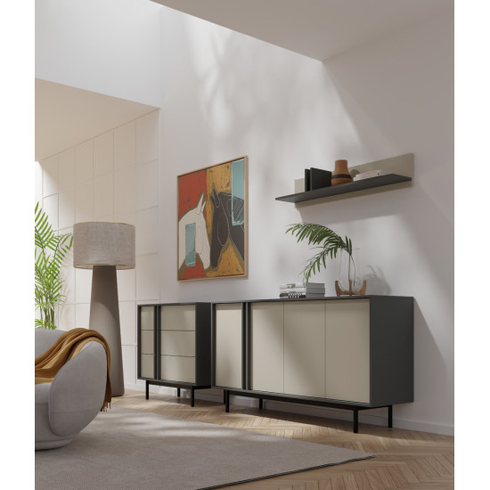 Комод ALSY REG 8 93х87х43 антрацит / бежевый 5