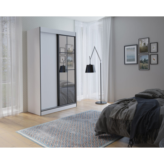 Шкаф-купе OSLOII 120 120х216х65 белый / черный 1