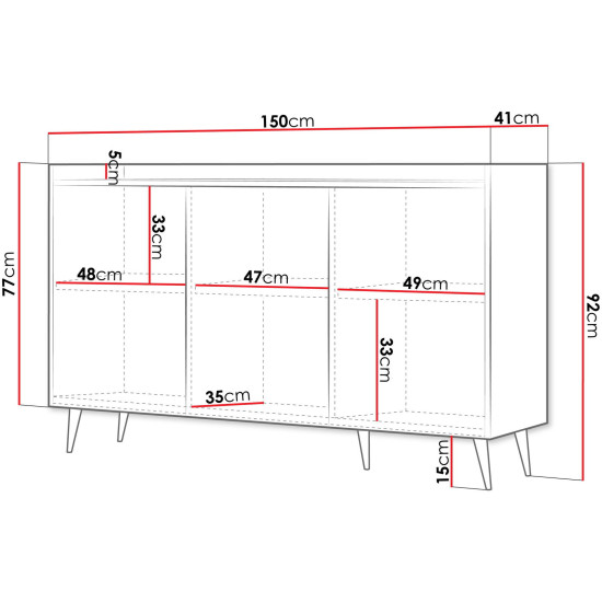 Комод ADEMO REG 2 150х92х41 кашемір / кашемір 4