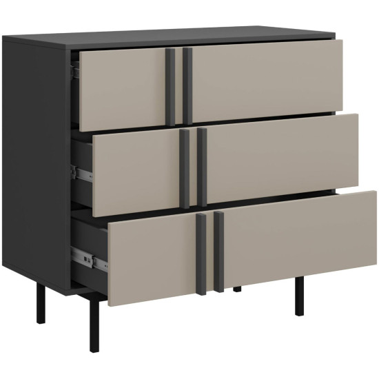 Комод ALSY REG 8 93х87х43 антрацит / бежевый 2