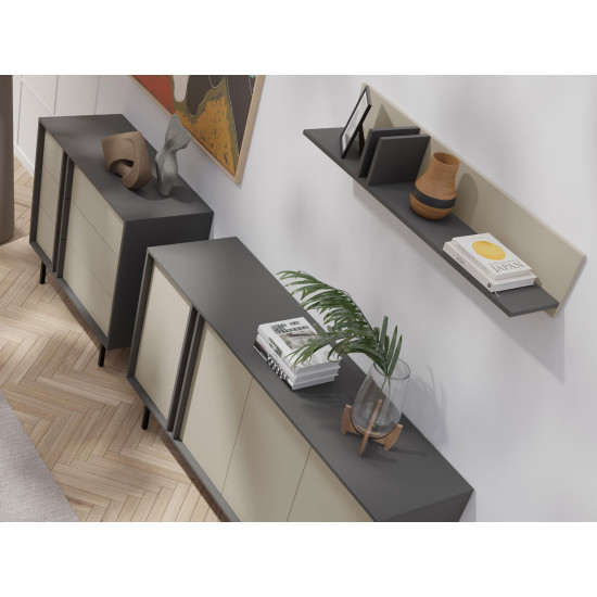 Комод ALSY REG 8 93х87х43 антрацит / бежевый 4