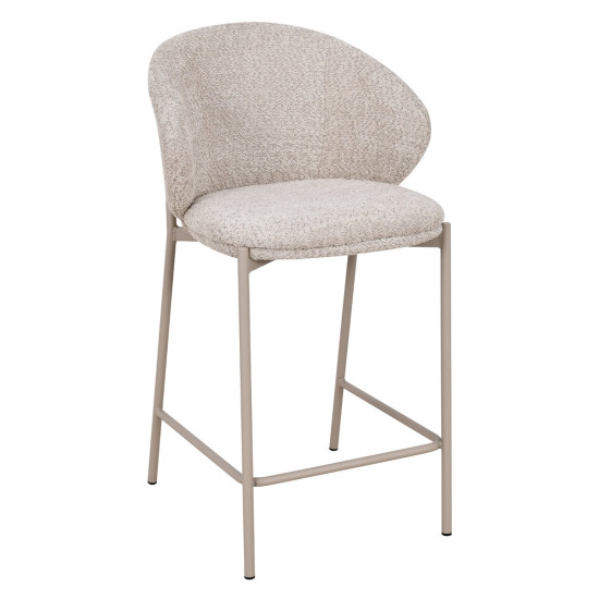 Полубарный стул RINO с кашемировым каркасом и бежевой тканью 1