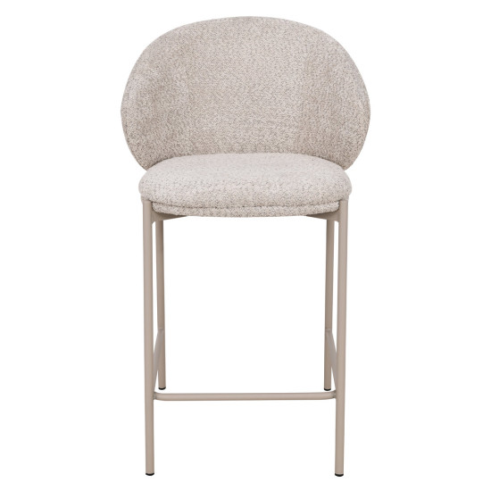 Полубарный стул RINO с кашемировым каркасом и бежевой тканью 2