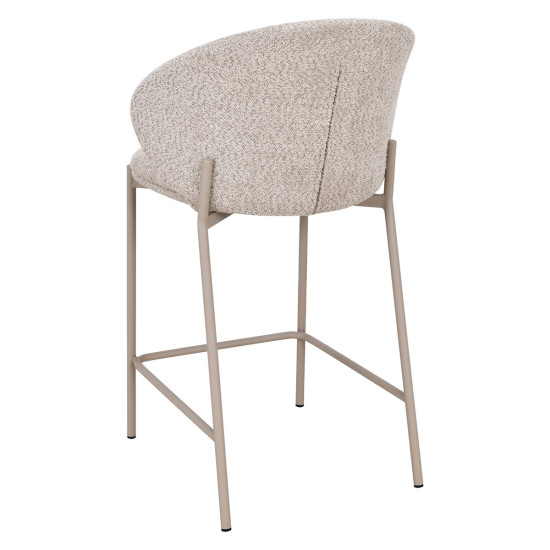 Полубарный стул RINO с кашемировым каркасом и бежевой тканью 4