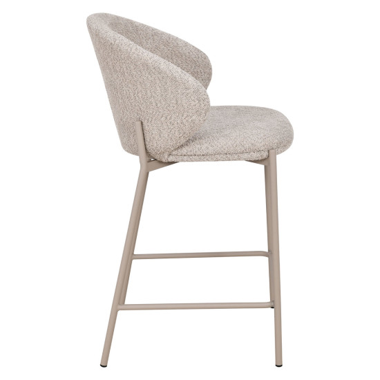 Полубарный стул RINO с кашемировым каркасом и бежевой тканью 3