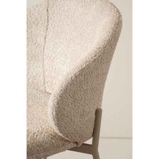 Полубарный стул RINO с кашемировым каркасом и бежевой тканью 7