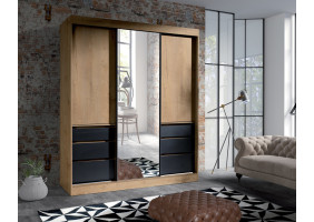Шафа-купе HAITI 180 180х216х65 дуб / чорний