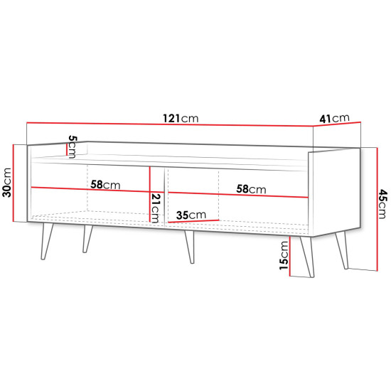 Тумба под телевизор ADEMO REG 7 121х45х41 орех / орех 2