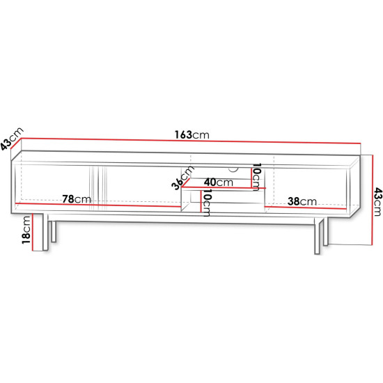 Тумба под телевизор ALSY REG 9 163х43х43 антрацит / бежевый 3